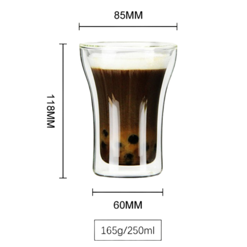 Double-layered Flared Coffee Volcano-shaped Glass Insulated Milk And Juice Drink Cup, Simple Drinking Vessel_voghion.com