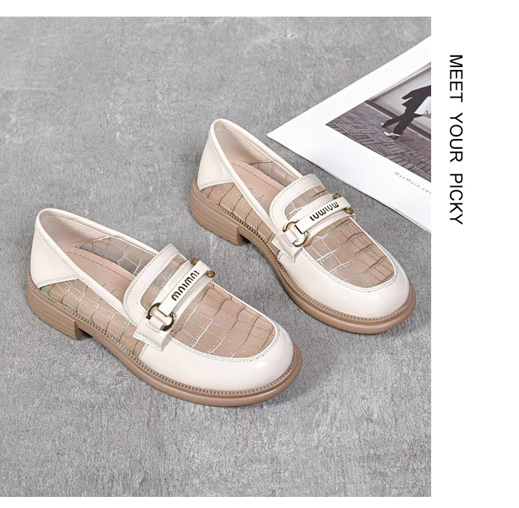 Giày lười nữ đế bệt vải lưới phong cách Anh đế mềm — Màu đen chi tiết 15