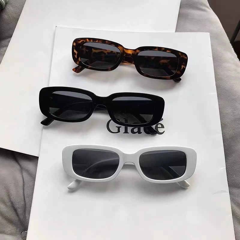 Sunglasses (TikTok) Rectangular Hip-Hop Style, Fluorescent Lenses, Solar-Activated