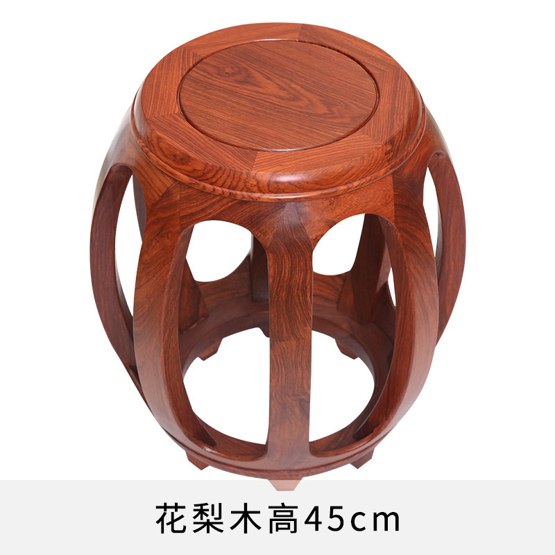 赤い木の太鼓の腰掛けの花梨の彫刻の古い凧の腰掛けの実木の丸い腰掛けの小さい低い腰掛けの手羽の木の家具の座の切り株の刺繍の酸っぱい枝の色|undefined