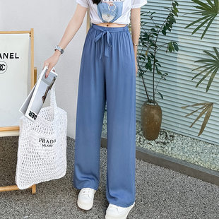 Solid color thin autumn trousers, plus size, loose straight fit