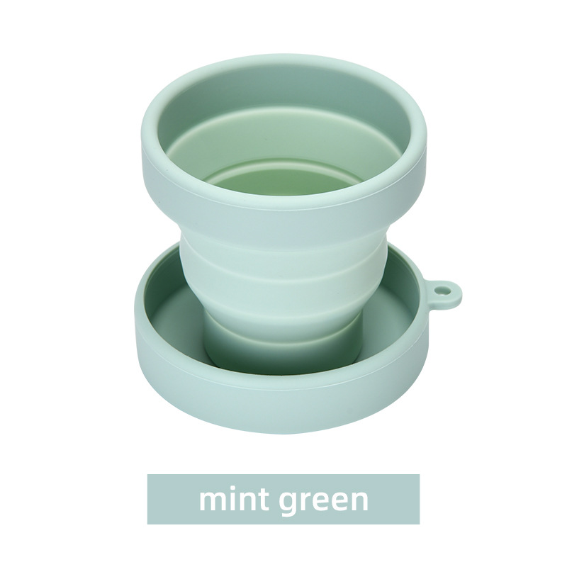 Taza de agua plegable de silicona para viajes al aire libre, taza retráctil portátil a prueba de caídas, taza de regalo de vacaciones publicitaria en stock