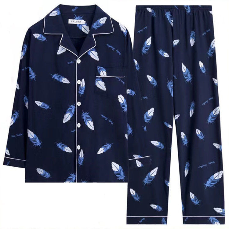 Pijamas de hombre primavera y otoño 100% algodón de manga larga cardigan traje casual suelto más tamaño verano desgaste en el hogar cuatro estaciones