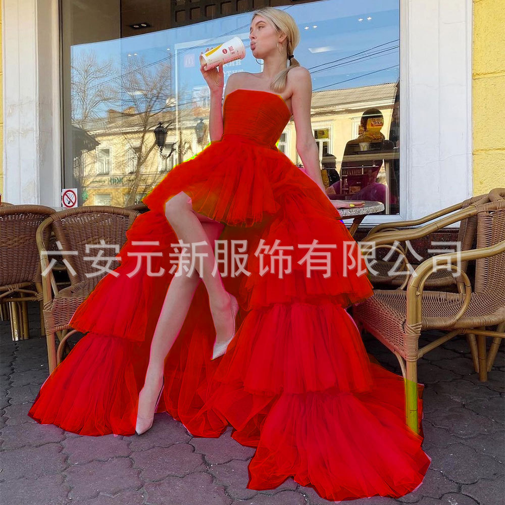 2023 europeo y americano Comercio exterior Amazon AliExpress deseo nuevo tubo superior falda de la torta boda bola del banquete vestido noche