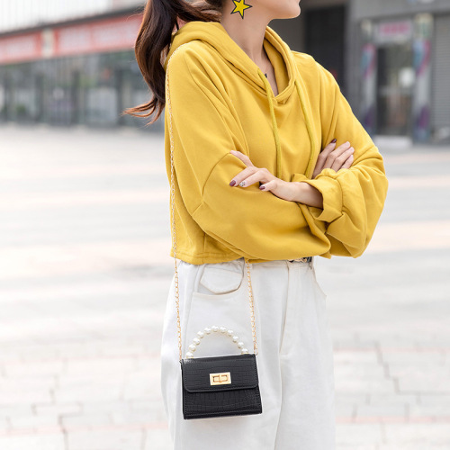  New Ladies Handbags Crocodile-Texture Chain Pearl Clutch Jelly Bag, Overseas Trade Cross-Border Women's Handbag