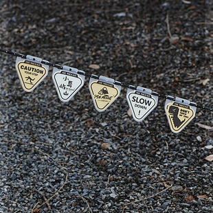 Ise Mount Outdoor Camping Style Rope Warning Light Sign Lightweight Camping Style Atmosphere Warning Film Fluorescent Sign Triangle Light