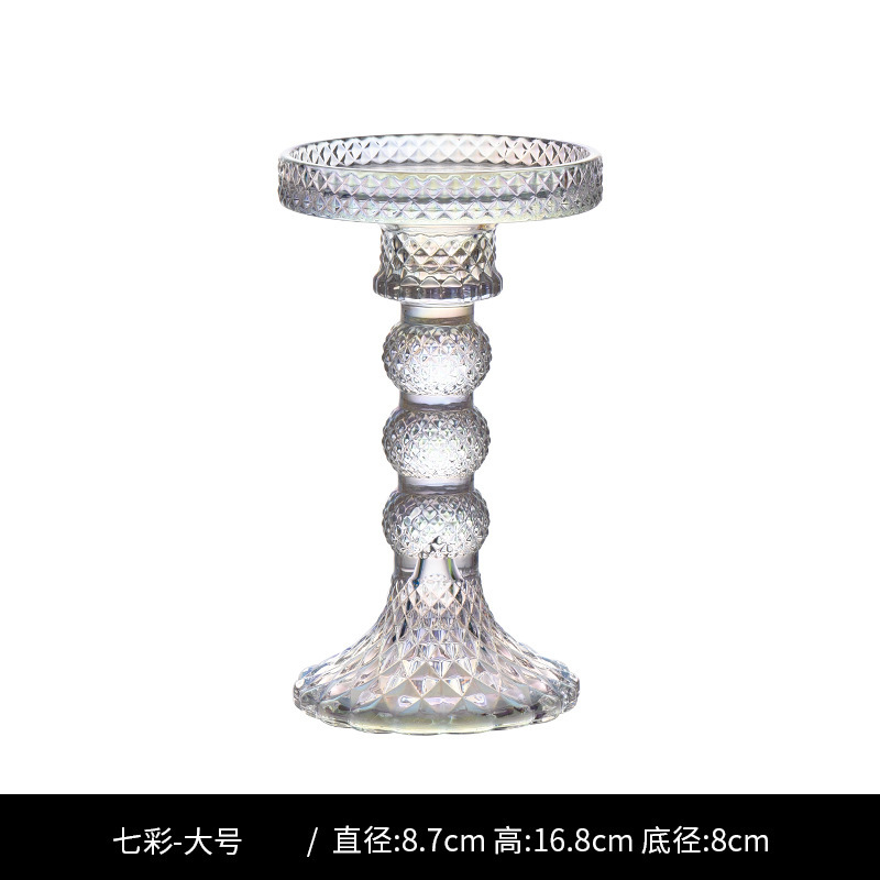 クリスマス風高級感インス風ガラス製キャンドルホルダー、家庭用キャンドル台、ロマンチックなウェディングテーブル、クリエイティブなホームデコレーション|undefined