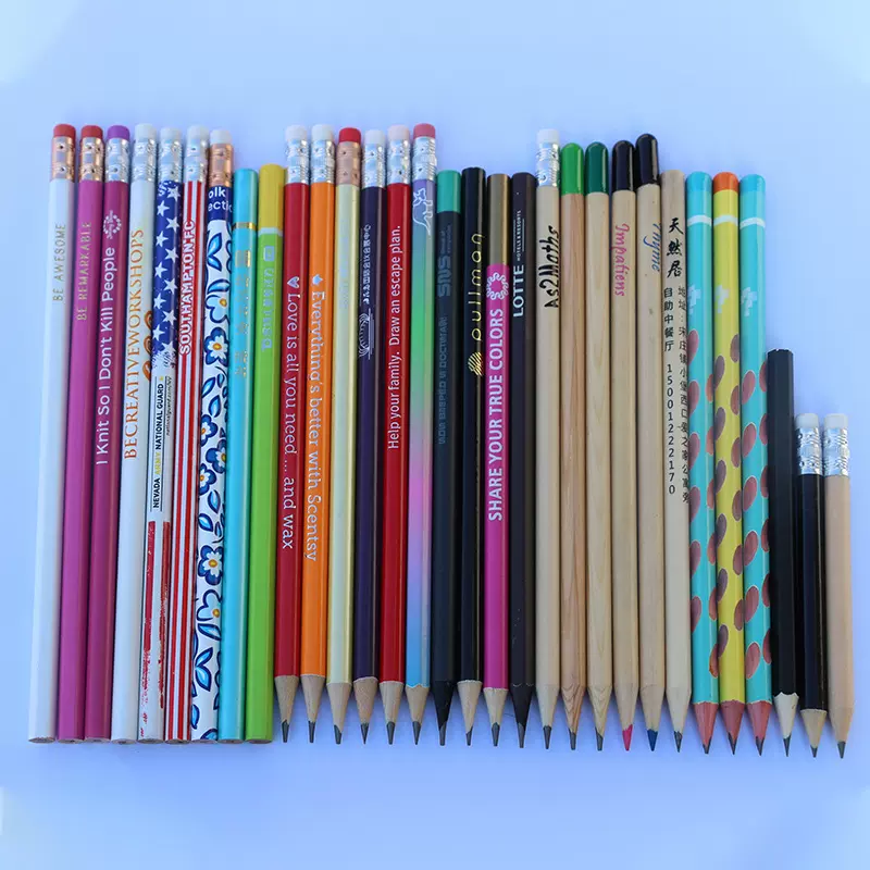 铅笔工厂LOGO，加工木铅笔，铅笔厂家木头铅笔热转印铅笔