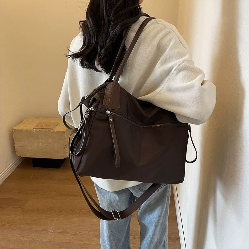 Nylon shoulder bag, handheld capacious underarm bag, one-shoulder bag