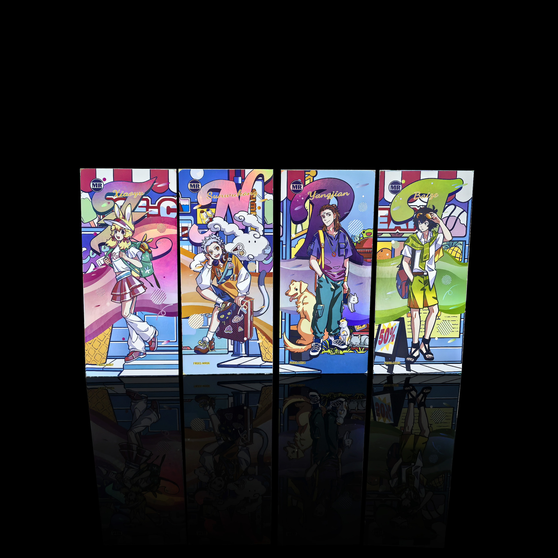 Chesheng Impresión Juegos de animación Personajes de dibujos animados IP Tarjetas de colección raras Tarjetas ciegas Descargar Diseño de producción de caja