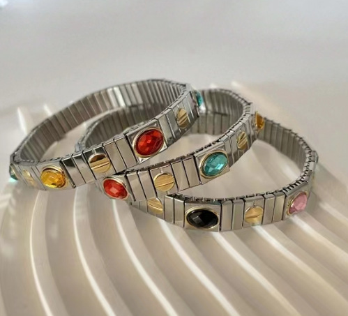 304 Stainless Steel Chain Material Holiday, Daily Occasion 304 Stainless Steel Material Retro Simple Style Geometric 304 Stainless Steel Bracelets In Bulk
