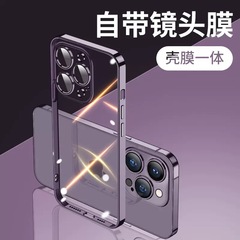 デザートゴールド iPhone17 携帯電話ケースに適した電気メッキ TPU レンズフィルム付き Apple 16pro 透明オールインクルーシブ保護