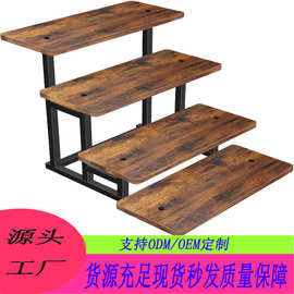 跨境木质纸杯蛋糕收纳架阶梯式化妆品精油置物架桌面甜点展示架