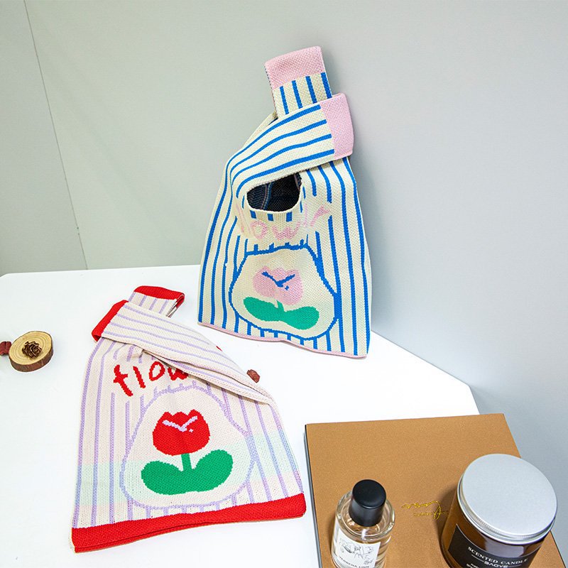 新款户外百搭针织托特包网红手办包包手机收纳包包ins女士手提包