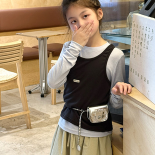 2025 Tweed Style Laser Glossy Mini Waist Chain Bag Kidsren's Waist Bag Family Decorative Accessories Headphone Bag Women