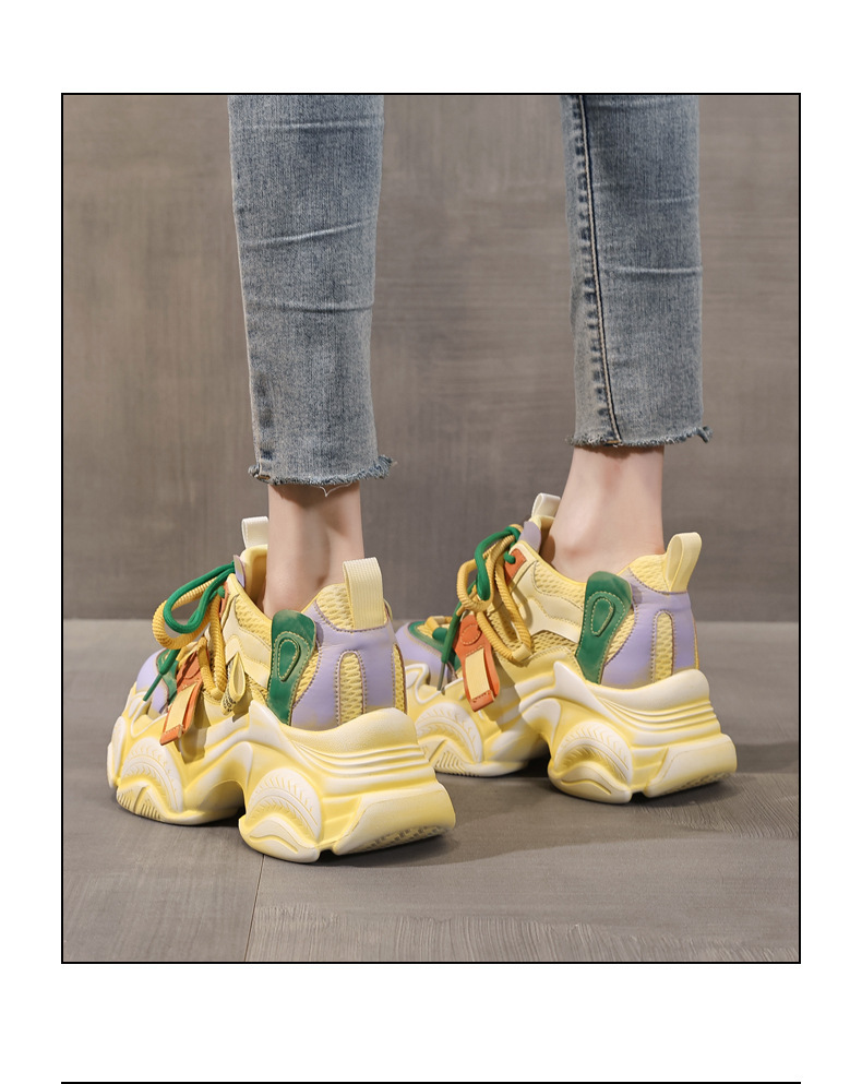 Giày sneaker nữ đế dày chunky lưới thoáng khí tăng chiều cao — màu sắc chi tiết 15