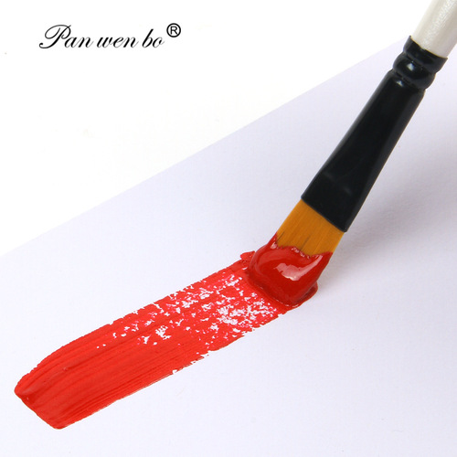 12 white wooden pole paint brush set nylon hair acrylic oil paint brush student art painting paint pen wholesale