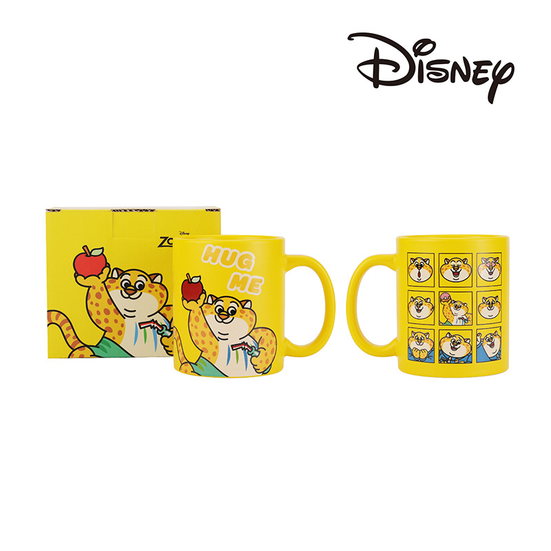 Taza de cerámica de Disney 360ml taza de cuadrícula de nueve palacios dibujos animados lindo al por mayor taza linda leche de gran capacidad