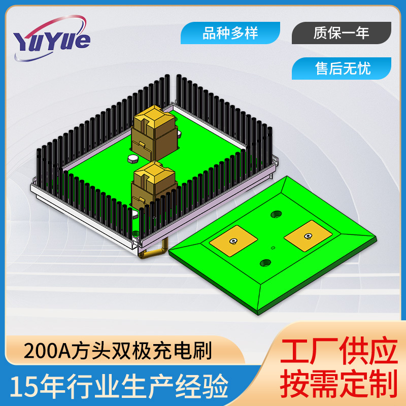厂家供应电刷200A双极充电刷 XTS200-02方头 充电刷 充电器批发