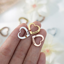 现货抛光电镀小爱心DIY手镯项链饰品配件镶钻镂空心形钥匙扣挂件