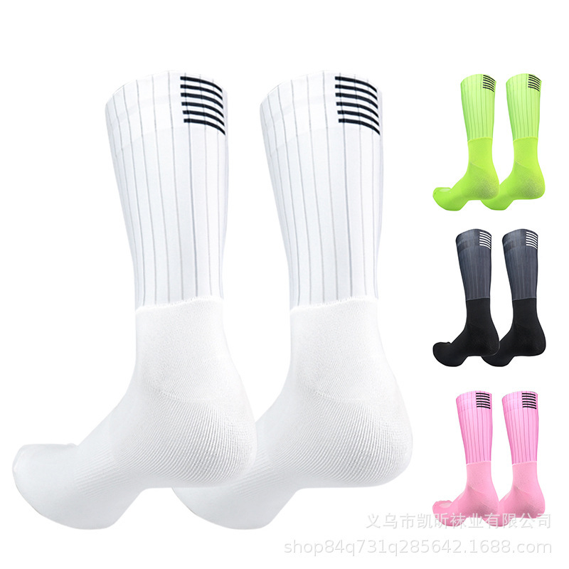 Solid Color Aerodynamic Team Edition Cycling Socks Road Bike Woven Fabric Non-Slip Quick-Dry Mid-Calf Sports Socks Solid Color Aerodynamic Team Edition Cycling Socks Road Bike Woven Fabric Non-Slip Quick-Dry Mid-Calf Sports Socks