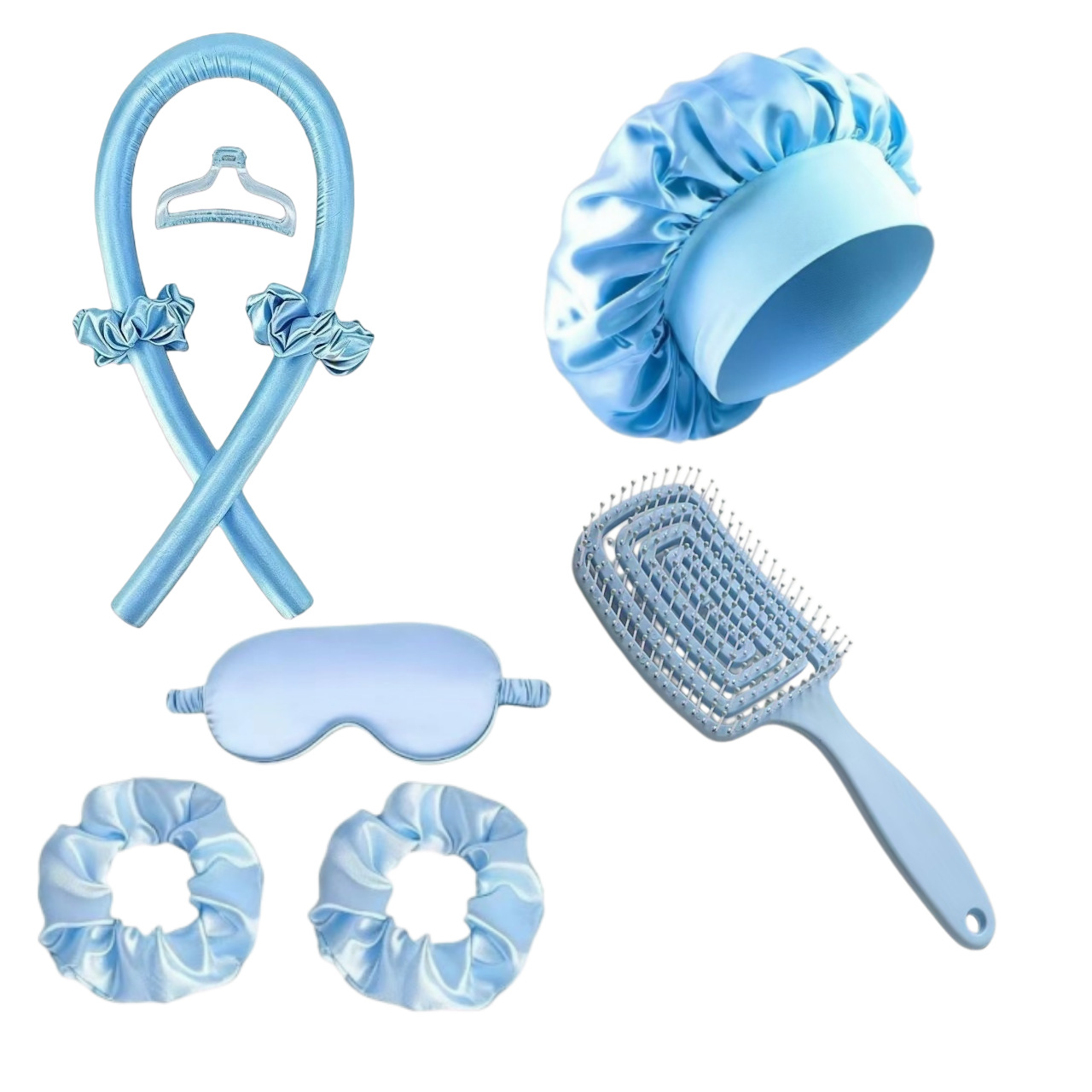 Transfronterizos sin caliente rizos varillas de cabello sombrero de dormir ojos cubierta caja de peine conjunto de rizos de cabello amazon puede hacer rizos de cabello