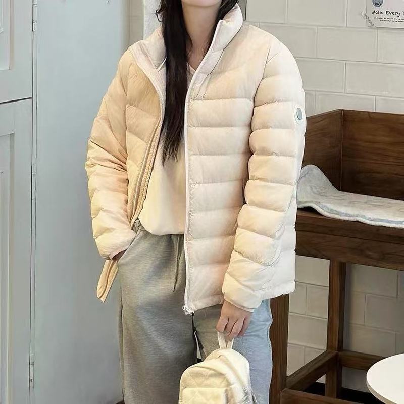 90白鸭绒立领排骨薄款羽绒服女短款2025年秋冬新款小个子情侣外套|undefined