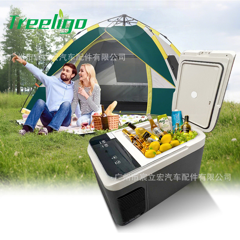 Refrigerador de automóvil al por mayor de fábrica 12V24V220v universal para automóvil de doble uso refrigerador de mantenimiento fresco refrigerador de automóvil de 28 litros
