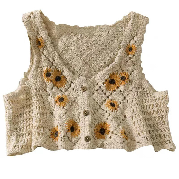 Retro knitted design vest