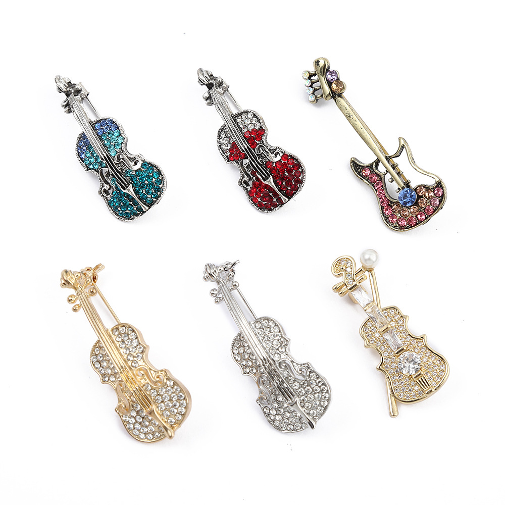 Fashion Musical Instrument Alloy Rhinestone Womenu0027S Brooches