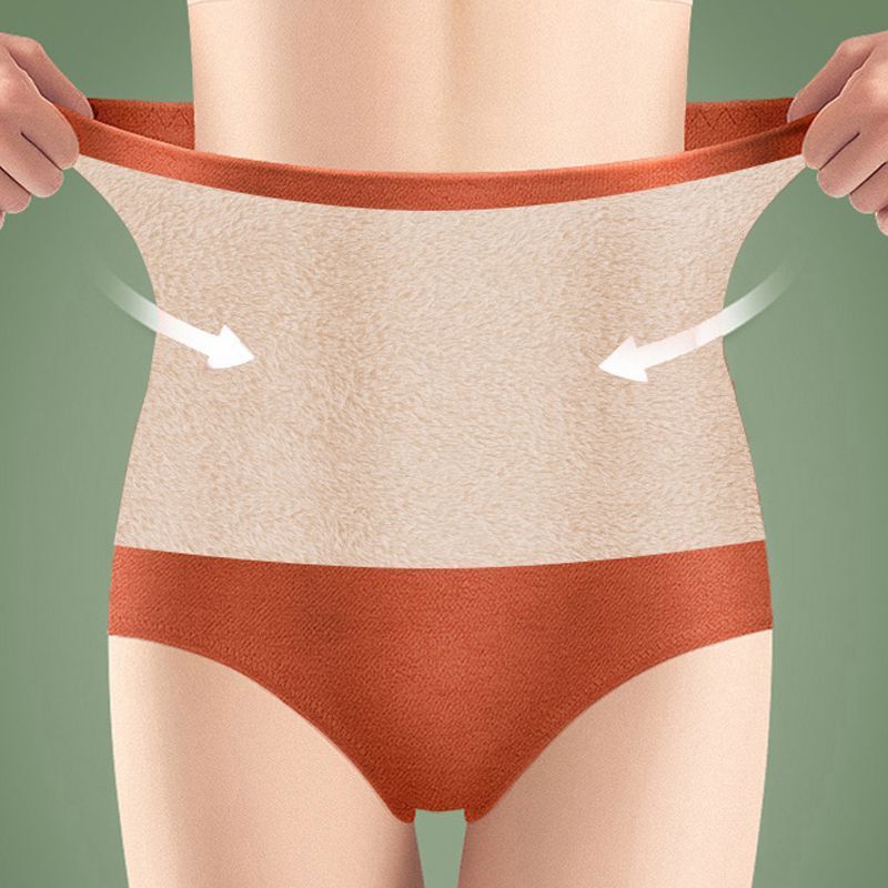 Thickened Fleece-Lined Pure Cotton Women's High-Waisted Thermal Underwear for Warmth and Protection