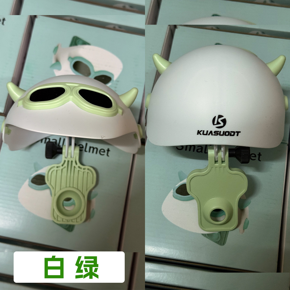 White and green [devil single helmet]