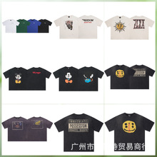 Saint Michael Cho猿人头战队水洗做旧短袖印花高街宽松百搭T恤夏