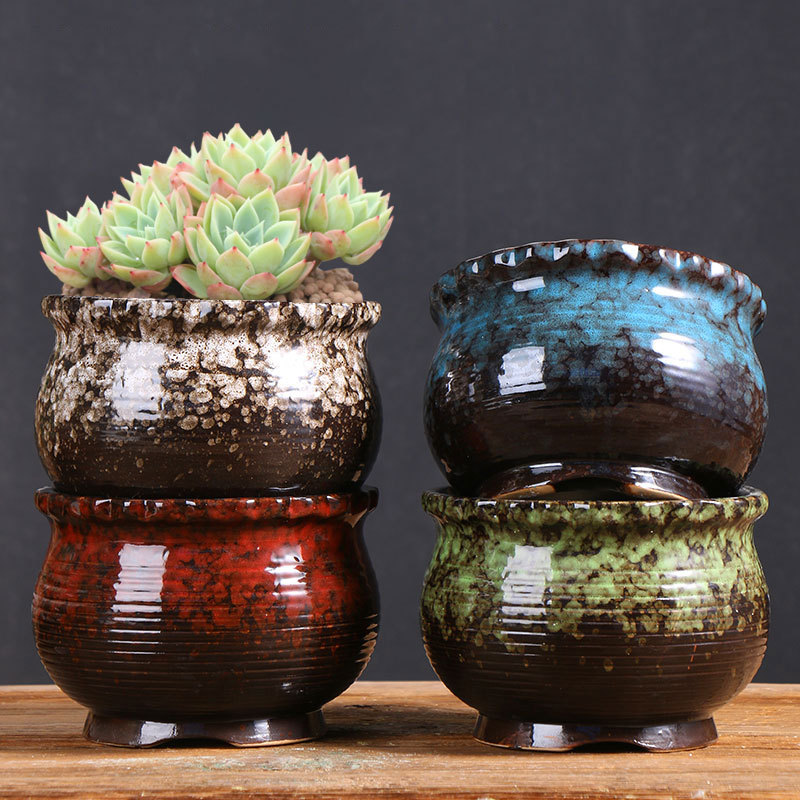 Grupo de cambio del horno crudas suculentas maceta gran diámetro arcilla balcón hogar carne cerámica cuenca especial fábrica directa al por mayor