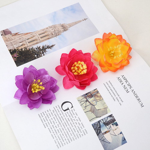 Simulated flowers, lotus flower heads, water lily heads, pond lotus, silk lotus flowers, all colors available DH style lotus flower heads