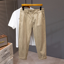 春夏季纯色宽松九分休闲裤男高品质洗水潮牌哈伦裤大码韩版休闲裤