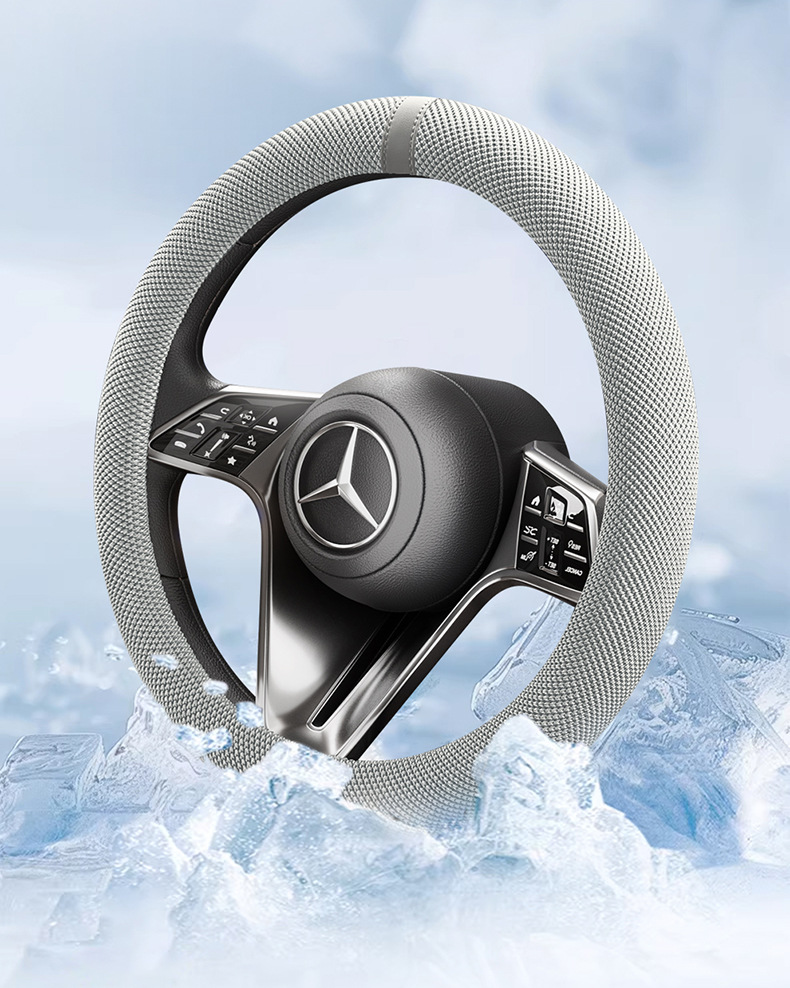 2026 New Amazon Cross-Border Hot-Selling Summer Steering Wheel Cover Car Sweat-Absorbent Breathable Gel Handle Cover Goddess Style