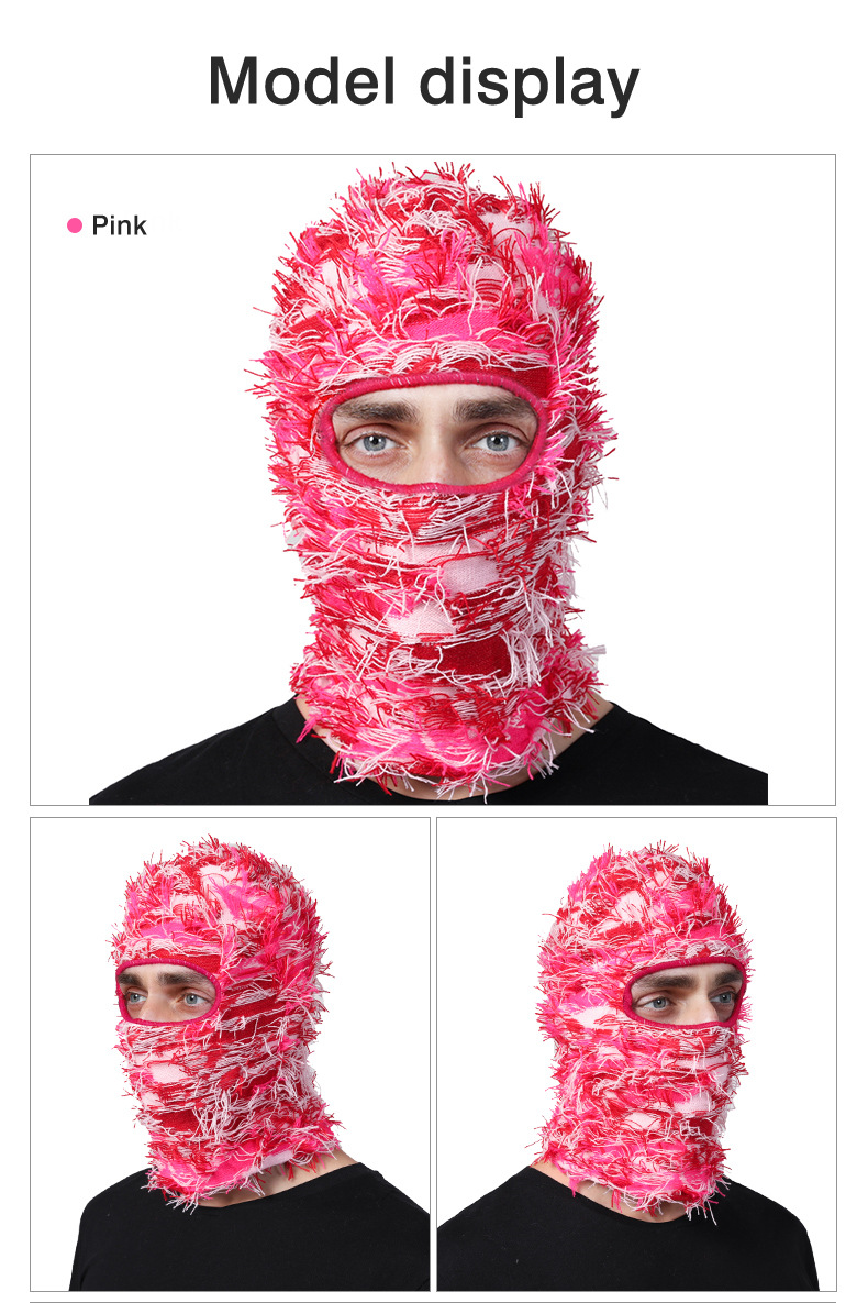 Populär balaklava för män och kvinnor, stickad huvudbonad i akrylull, personlig kamouflagevärmask_voghion.com