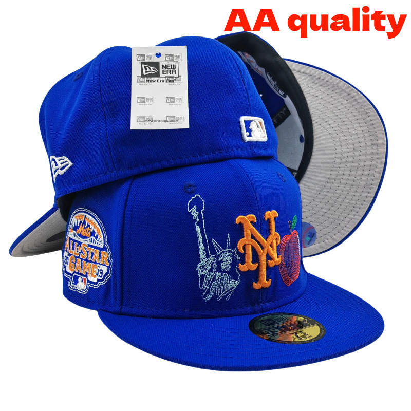 2025 nueva venta caliente exportación transfronteriza MLB gorra de béisbol AA patrón ala plana tamaño de moda sombrero de ala plana