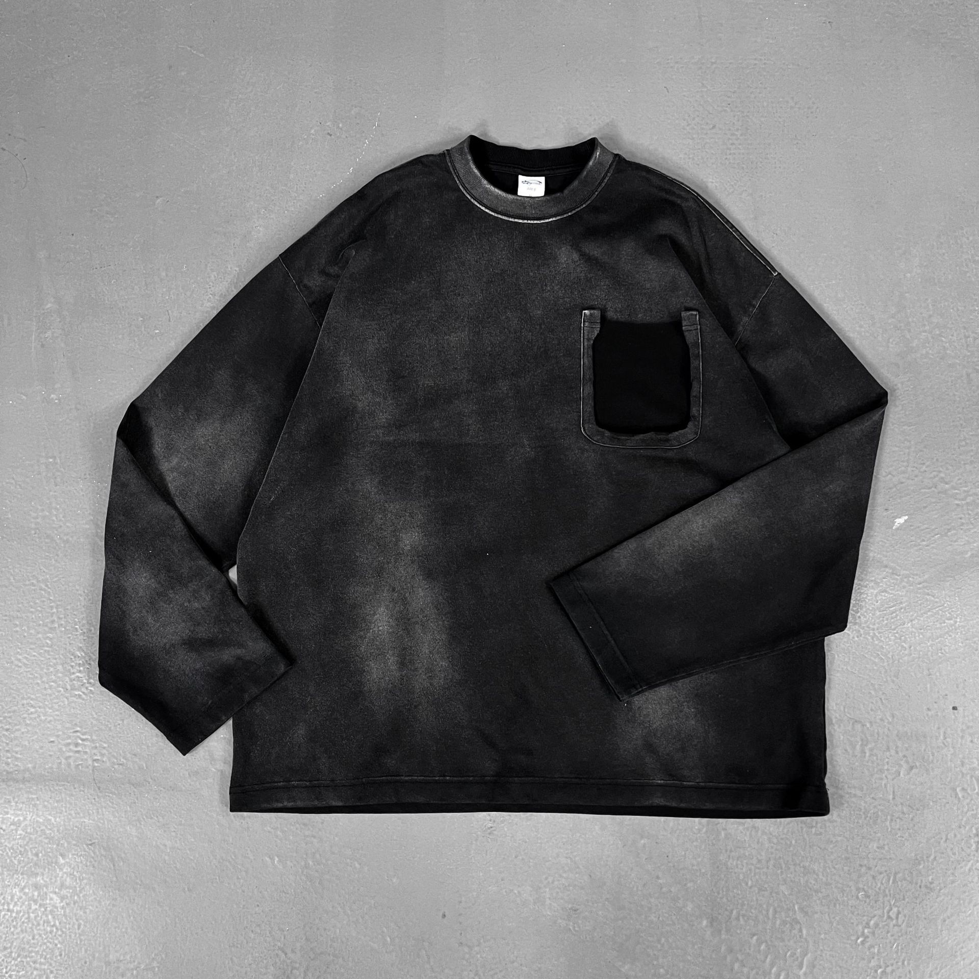 Gradient Cotton Men's Sweatshirt Washed Wasteland Style Top_voghion.com