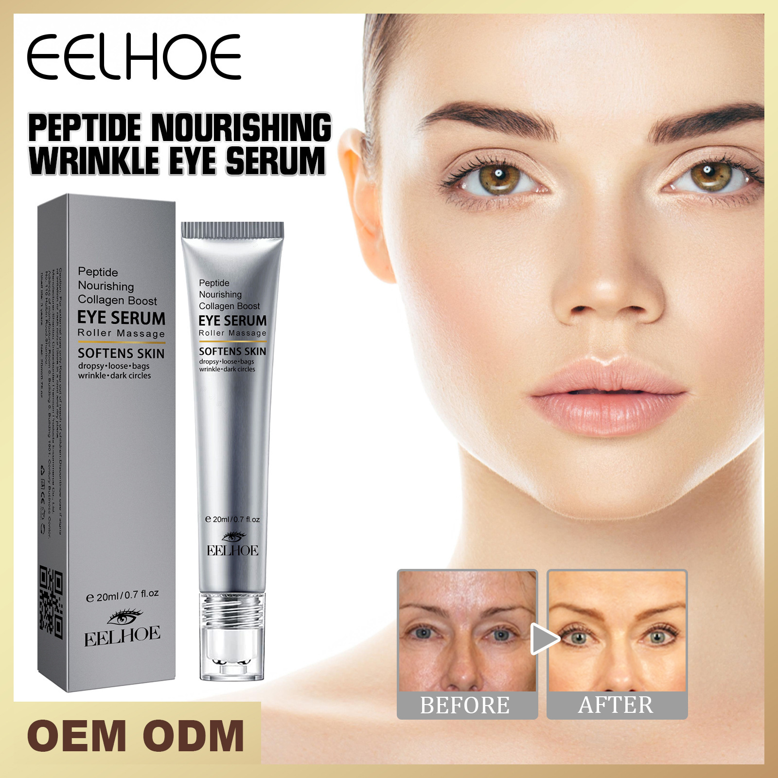 EELHOE Eye Essence Ball Gentle Care Eye Circumferential Fade Eye Fine Line Dark Circle Moisturizing Eye Cream