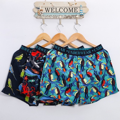 Men's underwear wholesale woven cartoon printed Arrow pants pure cotton fashion loose breathable boxer briefs