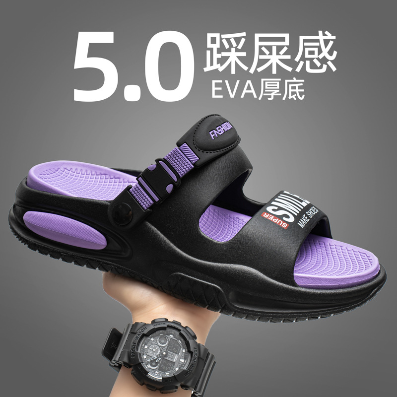 2025 nuevas zapatillas de hombre ropa exterior verano antideslizante plataforma ocio juvenil al aire libre turismo sandalias y zapatillas de playa