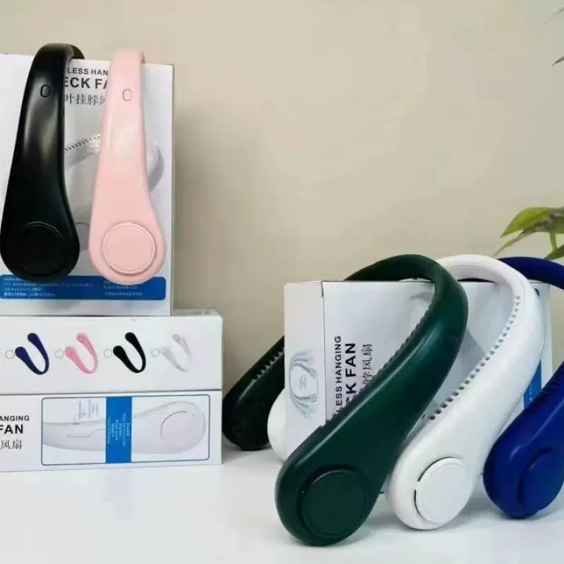 新款挂脖风扇USB充电懒人户外便携式静音涡轮颈脖子无叶迷你小风