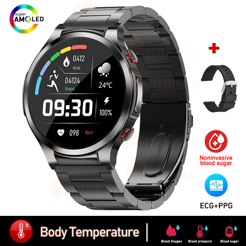 跨境W11智能手表心率体温测试ECG心电智能手环运动手表一件代发