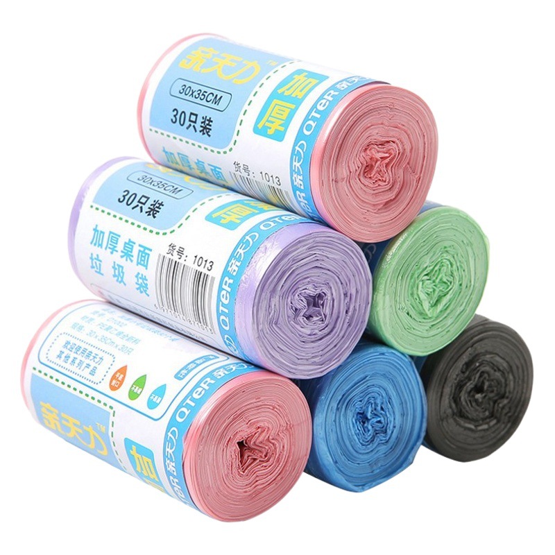 Basura de escritorio pequeña bolsa de basura tamaño pequeño Oficina Casa coche engrosada desechable mini bolsa de plástico