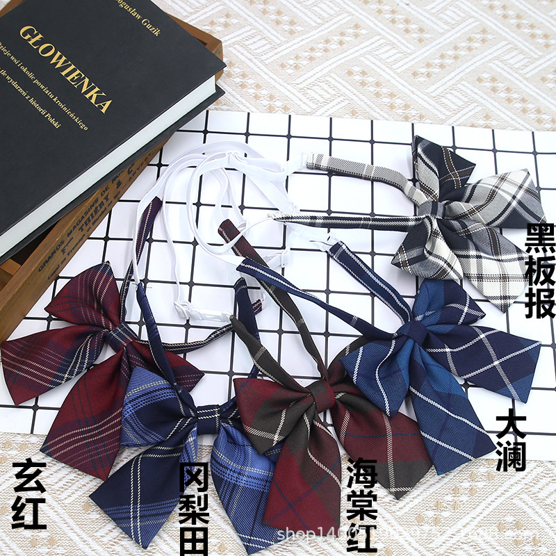 Polka Dot School Uniform Bow Tie Plaid Shirt Accessories Women's Blackboard Newspaper Collar Flower Bow Tie Elements
