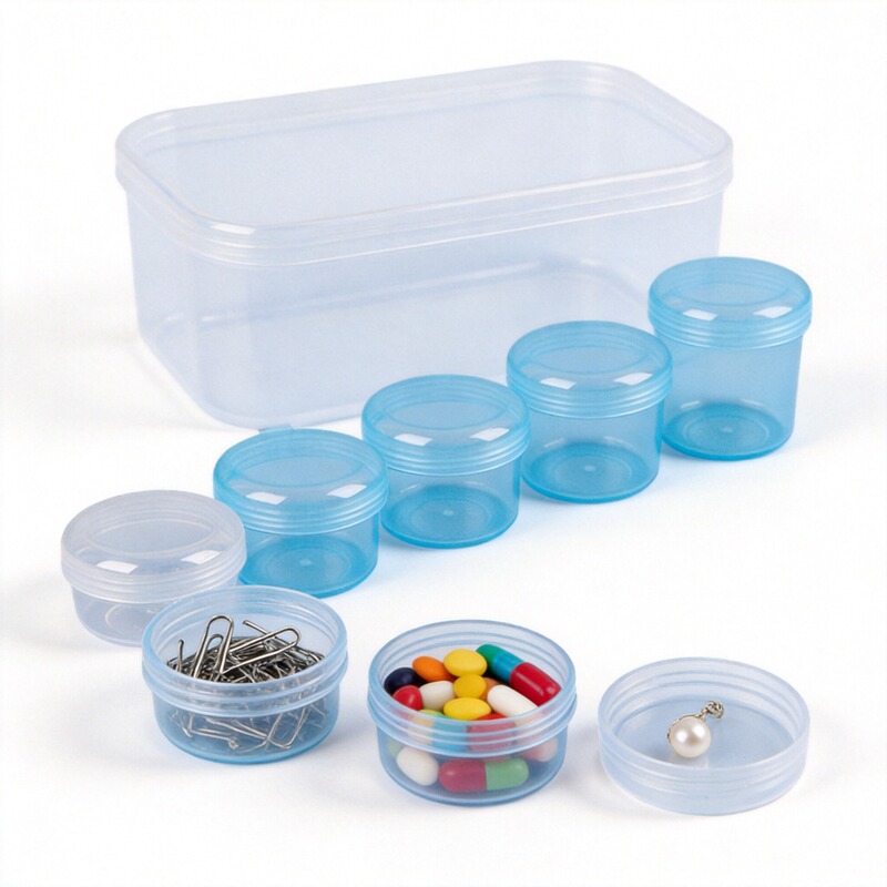 Convenient Mini Sealed Waterproof and Moisture-Proof Small Empty Box, Highly Transparent Round Plastic Small Round Bottle Medicine Box