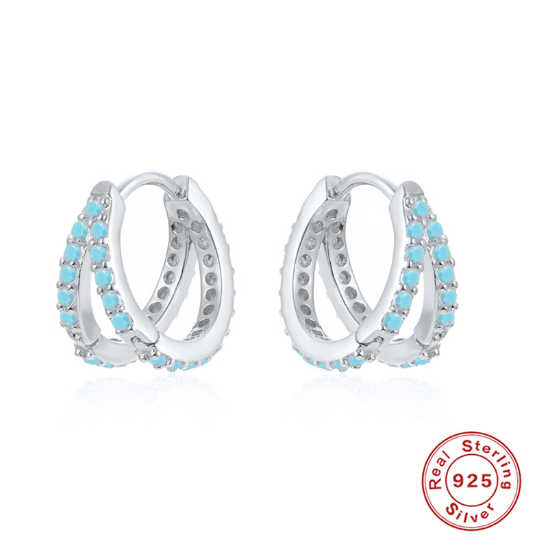 Women'S Gender Plating, Inlay Design 1 Pair 925 Sterling Silver Zircon Geometric Earrings