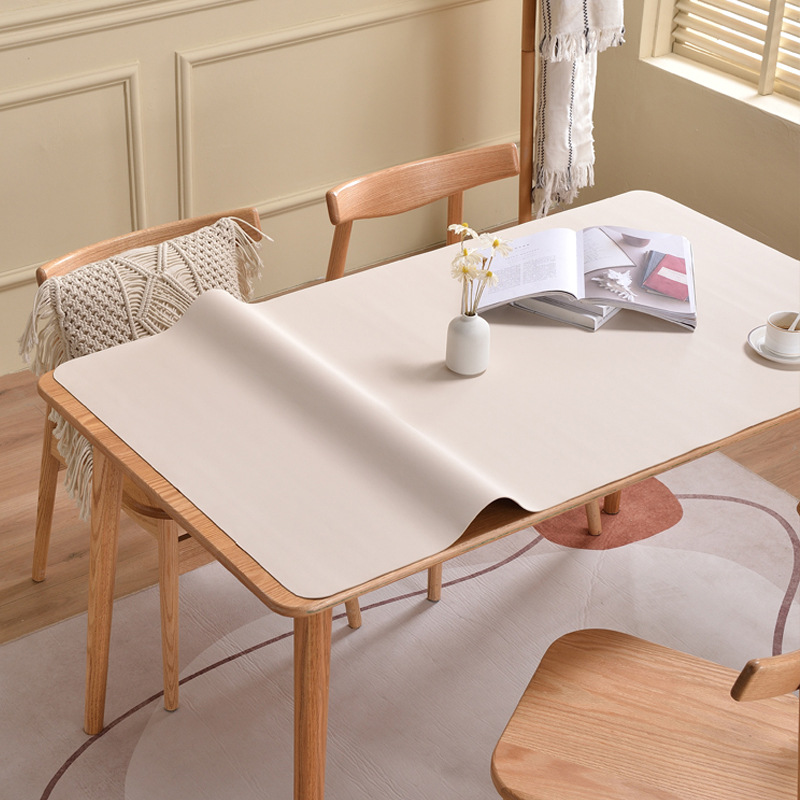 가죽 테이블 매트 식탁보 방수 및 내유성 일회용 컴퓨터 사무실 커피 테이블 단색 흰색 데스크탑 책상 매트 식탁 매트